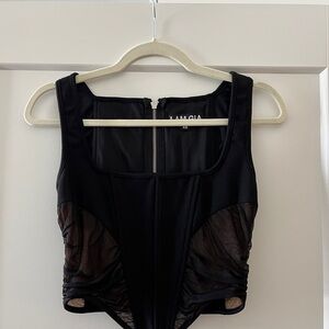 I.AM.GIA Mandi Corset Black Mesh Top